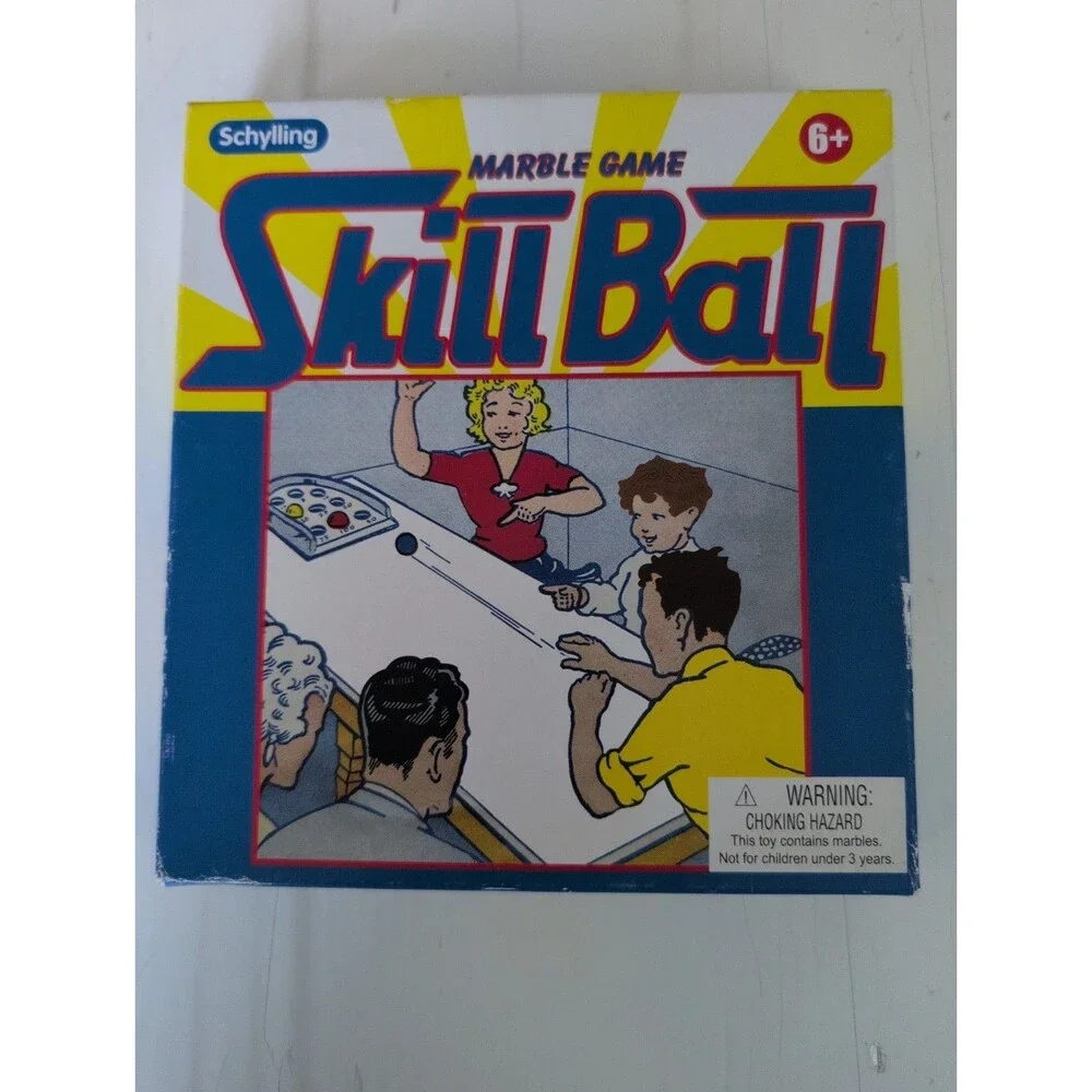 Vintage Skill Ball Marble Game Schylling 12 Marbles